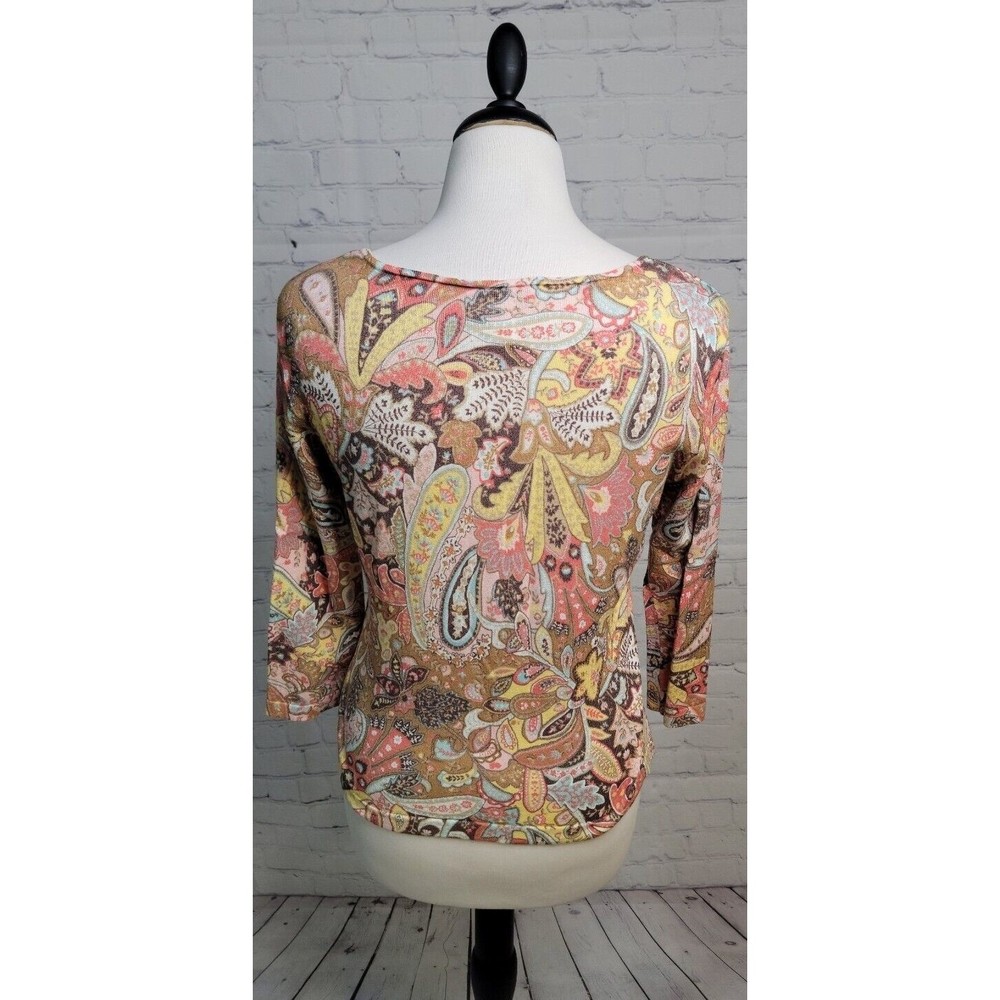 Vintage Talbots Petite Paisley Sweater Cardigan size PS Embellishments - Picture 5 of 7